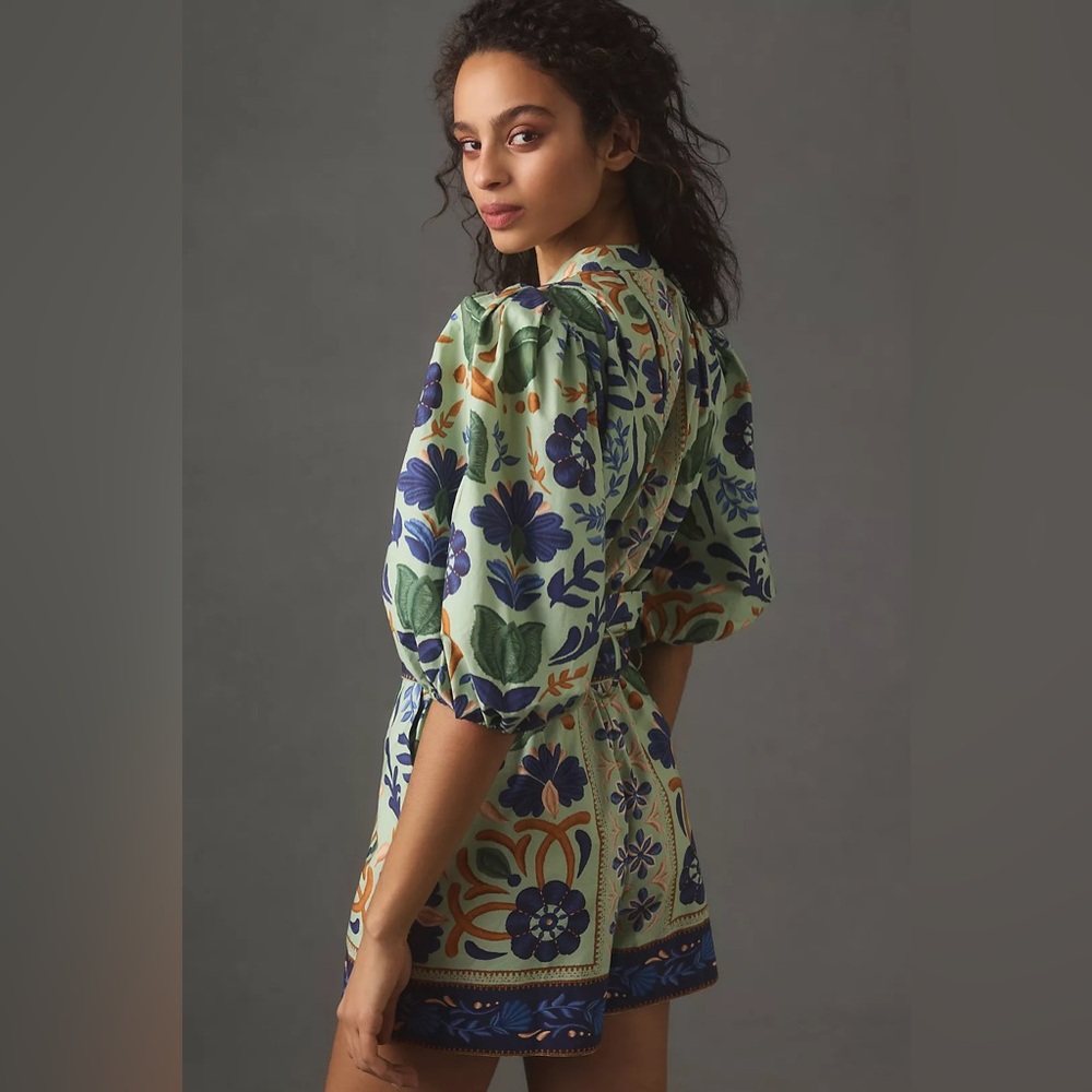 FARM Rio Ocean Tapestry Green Romper - Picture 6 of 14